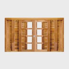 Janela de Madeira Veneziana 140x100cm 6 Folhas Rodam