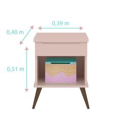 Mesa de Apoio e Guarda Roupa Infantil Alice Rosa Acetinado - Phoenix Baby