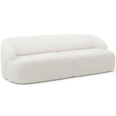 Sofá 3 Lugares Curvo Orgânico Living 220cm Barolo L06 Bouclê Branco