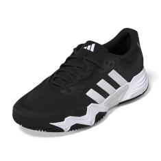 adidas Tênis masculino Solematch Control 2, Preto/branco/prata metálico, 39