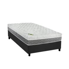Cama Box Solteiro: Colchão Molas MasterPocket Ensacadas Luckspuma Aspen + Base CRC Suede Gray(88x188)