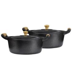Jogo 2 Panela Caçarola Alumínio Fundido Craqueada N 26 E 28 - OkayShop