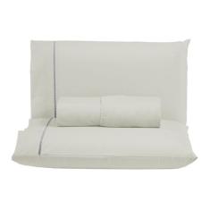 Jogo de Lençol Casal Ponto Palito 300 Fios Algodão 3 Peças Toque Avelu