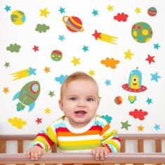 Adesivo de Parede Infantil Espaço Baby - Quartinhos