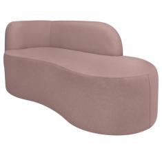 Divã Recamier Orgânico Tokyo 200cm Lado Direito Linho Rose
