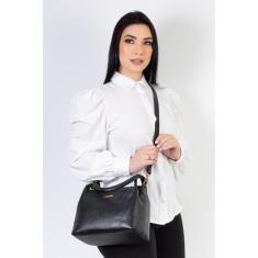 Bolsa básica de ombro em couro liso Maria-Feminino