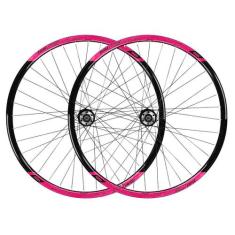 Par de aro 29 VZAN VNINE 36F com cassete rolamentado, Preto, Rosa