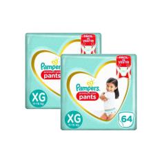 Kit 128 Fraldas Pampers Premium Care Pants Top Tamanho xg