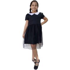 Vestido Infantil Com Tule Temático Fantasia Halloween