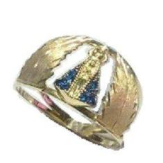 Anel de ouro 18k Nossa Senhora - Elegancy Joias, 16