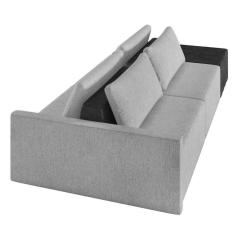 Sofá Ilha 2 Lugares Living 272cm Modulado Lary Linho Pu Pto K01 Cor Cinza