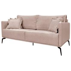 Sofa Sala De Estar Liv 2 Lugares Pes Aço Linho 231 Areia Ezz Areia
