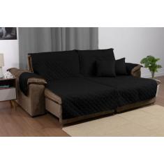 Kit Manta de Sofá Reclinável Retrátil 2,20m e Duas Almofadas Cheias Co