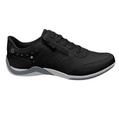 Tenis Kolosh feminino preto lançamento strass perfuros ziper lateral C3670- Feminina