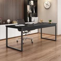 Mesa de Escritório Málaga Preta 190 cm - Modern