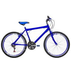 Bicicleta Masculina Aro 26 Mtb Aero 18 Marchas Cor Azul