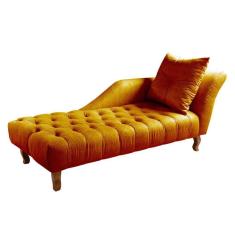 Divã Chesterfield Anna Recamier 160Cm Via Encanto Veludo Cobre Lado Direito