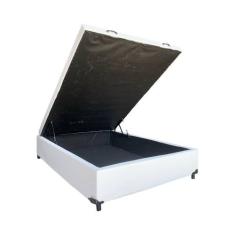 Cama Box Baú Casal Linhão Branco Com Pistão A Gás, Imperium do Sono