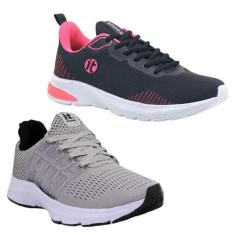 Tênis Feminino Caminhada Caminhada Esportivo Academia Kit 2-Feminino