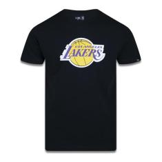 Camiseta Manga Curta Nba Los Angeles Lakers Preto Mescla Cinza New Era
