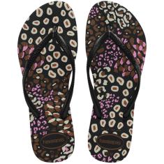 Chinelo Havaianas Slim Animals Feminino - Preto