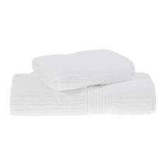 Jogo de Toalhas Buddemeyer Fio Penteado Canelado Banho Branco 2 peças