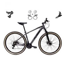 Bicicleta Aro 29 Ksw Xlt 24v K7 Câmbios Shimano Freio Hidráulico Garfo Trava Pneu Faixa - Grafite Tam.17