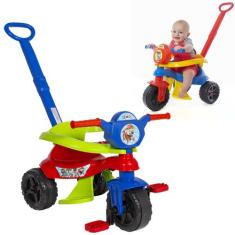 Triciclo Infantil Passeio Patrulha Menino Canina Empurrador - Kendy Br