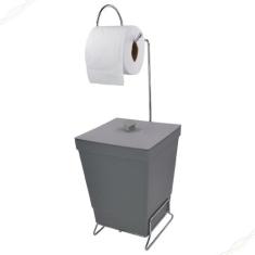 Suporte para Papel Higiênico com Lixeira com Tampa de 6,5 Litros - Sto