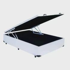 Cama Box Baú Casal 138 X 188 Com Pistão A Gás corino preto