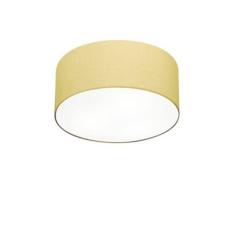 Plafon Cilíndrico Md-3010 Cúpula Em Tecido 30x12cm Algodão Crú - Bivolt