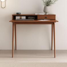 Mesa Escrivaninha Madeira Retro 1 Gaveta Nicho Integrado Malina - IDIM