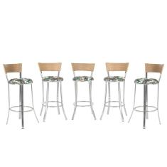 Banqueta Bistro Para Bar, Cozinha, Balcão Em Alumínio E Fibra Tc Zanutto 5 Unidades Ráfia Z27