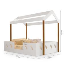 Cama De Criança Infantil Casinha Isa - Branca/mel Branco