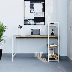 Escrivaninha Mesa Escritório com Estante Estilo Active 3 Prateleiras 1