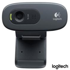 Câmera Webcam para Windows com Microfone Integrado Preto e Cinza - Logitech - C270