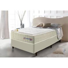 Conjunto Cama Box Solteiro com Molas Ensacadas Cama inBox Cloud Bege 88x188x67