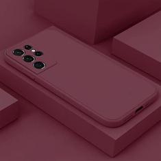 Capa de silicone líquido para Samsung Galaxy S22 S21 Ultra S20 S10 Plus FE A73 A72 A53 A52 A71 A51 A31 A33 A32 4G 5G capa de telefone, ameixa, para Galaxy S22 Plus