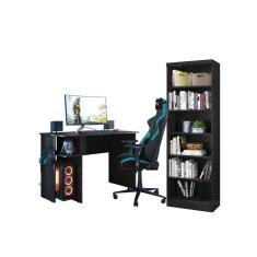 Escritório com Escrivaninha e Livreiro Preto - FdECOR