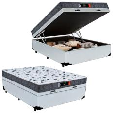 Cama Box Baú Casal + Colchão Ortopédico Resistente Pró D28 Prime Colchões 60x138x188 