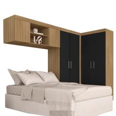 Guarda Roupa Casal Modulado Luana Boreal/preto - Móveis Arapongas