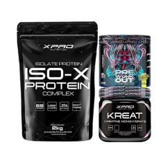 Kit Iso-X 2kg - XPro + XTreme Pré-Workout 300g + Kreat Creatine Monohy