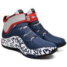 Tenis Basquete SIX Street Cano Alto em Couro com Textura e Sola Estamp