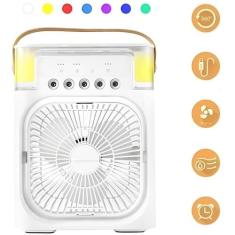Ventilador Umidificador Ar Portatil 3 Velocidades Led Usb - ZEM