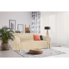 Capa para Sofá de 4 lugares até 2,50m em Brim Peletizado Elegante Algo