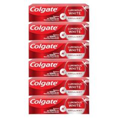 Kit Creme Dental Colgate Luminous White Brilliant 70g com 6 unidades