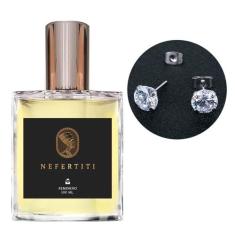 Perfume Feminino Nefertiti + Brinco Prata Ponto de Luz 6mm - Essência 
