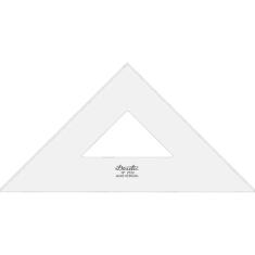 Esquadro Isósceles 45° de 32 cm sem Escalas, Trident, 2532, Acrílico Cristal, Incolor