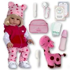 Boneca Baby Reborn Girafinha Enxoval Completo Silicone Lol - Cegonha R
