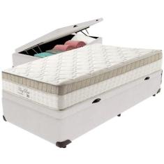 Cama Box Baú Branco E Colchão King Best Molas Ensacadas Solteiro 88x18